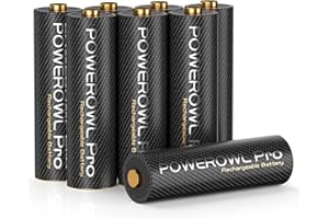 Rechargeable Battery AA Pro, Powerowl 8 Pack AA Batteries Goldtop High Capacity 2800mAh, Premium NiMH Double A Battery