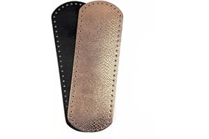 TRICOT CAFE' Tricot Café - Fond de Sac au Crochet en Cuir et Faux Cuir conçu pour créer Un Sac au Crochet Fait Main 36X12cm Python RoseNoir 2pcs