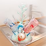Égouttoir à Biberons Béaba - Support 6 Biberons + Accessoires | Design Pratique Rose