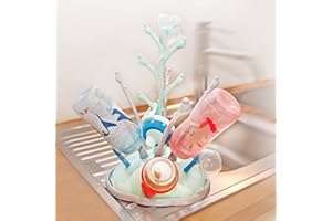 TISCHDECKENSHOP24 Égoutte-Biberons Arbre, pour petites bouteilles en verre, biberons et accessoire