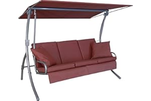 Angerer Freizeitmöbel GmbH Hollywoodschaukel Loft Sun - Gartenschaukel Made in Germany - Schaukel zum Sitzen, Liegen und Entspannen - inklusive Bett-Funktion - einfache Montage (Terra)