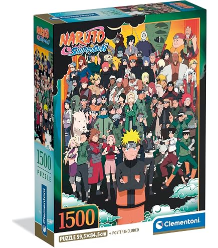 Clementoni Shippuden Shippuden-1000, Vertical, Fun for Adults, Manga, Anime, Made In Italy, Colour 1000 Pieces Naruto, 39833
