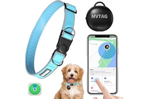 AOIKOY Collare GPS Tracker per Cani Collare intelligente Smart Tracker + set collare Posizione in tempo reale/Portata illimitata/di localizzazione per cani Taglia regolabile impermeabile solo sistema IOS