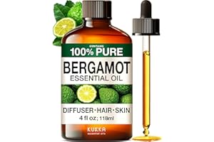 KUKKA ESSENTIAL OILS KUKKA Bergamot Essential Oils - 118ml - for Hair, Skin, Diffuser, Aromatherapy & DIY Soap Making Scent