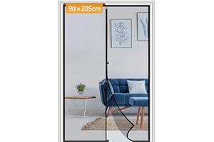 Yotache Fly Screen Door 90 x 205 cm, Reinforced Polyester Anti-Tearing Fly Net for Door, Black