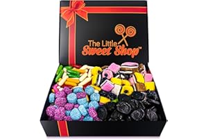 The Little Sweet Shop Mighty Liquorice Sweets Hamper - Premium Gift Box with Over 1KG Old-Fashioned Pick n Mix Liquorice Candy for Birthdays, Weddings, Get Well Soon for Him, Her, Boys & Girls