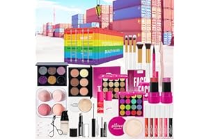 LHLXZQ Set de Maquillaje, Kit de Cosméticos Profesional con Eyeshadow Pintalabios Brillo de Labios Corrector Colorete Máscara Eyeliner Pinceles, Paleta Maquillaje Portátil para Niñas Mujeres#3