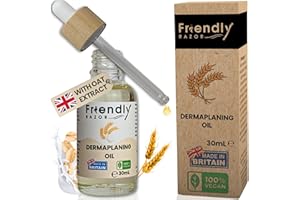 FRIENDLY RAZOR Dermaplaning Oil with Oatmeal, Primrose, Jojoba & Grapeseed Extracts | Pre & Post Shave Face Oil | Facial Oil for Women | Shave Oil for Smooth Skin | 30ml Bottle