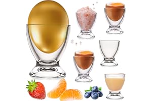 Platinux, set portauovo in vetro, per la colazione moderno Set di 6 portauova.