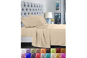 Elegant Comfort Bettwäsche-Set, Fadenzahl 1500, luxuriöse, ägyptische Qualität, superweich, knitterfrei und lichtbeständig, 3-teiliges Set, Doppel-/Doppelbett, XL, Beige