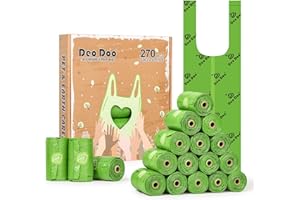 DEO DOO Poo Bags Dogs with Tie Handles Biodegradable Cherry Blossom Scented Poop Bags 270 Counts 18 Rolls Leak Proof and Extra Thick Waste Bags Refill Rolls for Cat Litters