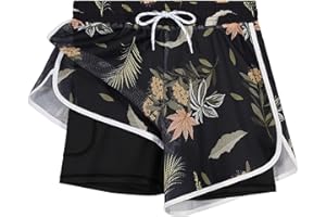 APTRO Short de Bain Femme Cordon de Serrage Réglable Séchage Rapide Convient pour la Natation, la Plage, Le Yoga Protection UV Multi-Taille Polyvalent