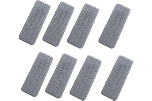 Exbrith 8 Piezas Almohadillas de Fregona Reutilizables, Almohadilla de Repuesto para Trapeador, Mopa de Microfibra de Repuesto, para la Mayoría de Las Superficies Planas y Duras