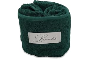 CA' D'ORO Cestino Lavette 100% Cotone 350 gr/mq con trapuntatura (Verde Scuro, 3 Lavette)