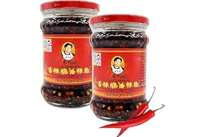 Lao Gan Ma Crispy Chili in Oil 2er Set (2x210g) - Knusprige Chilis in Öl – Doppelpack zusammengestellt durch Pikaflor