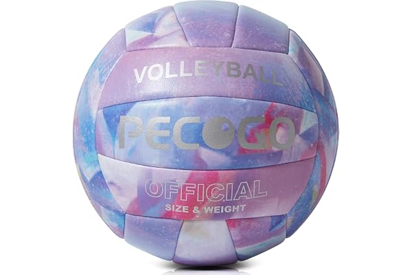 PECOGO Ballon de volleyball en cuir synthétique souple pour intérieur et extérieur Violet Taille 5