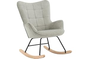‎WOLTU WOLTU Fotel bujany do salonu, krzesło do karmienia do sypialni, na balkon, fotel relaksacyjny, tapicerowany, wygodny, ze sztruks