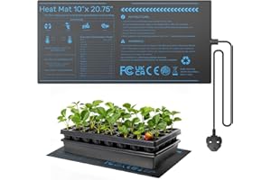 Zyncove Seedling Heat Mat, 20" x 10" Heat Mat for Plants Waterproof Heated Propagator Pad for Winter Hydroponics, Seedling Germination & Greenhouse Incubation, Constant Temperature Model