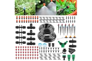 YAOBLUESEA 315PCS Bewässerung Garten Set 60+15M DIY Garten Bewässerungssystem Gartenbewässerung Pflanzen Bewässerungssystem Outdoor Gewächshaus Beregnungsanlage Garten Zubehör für BlumenRasen Terrasse