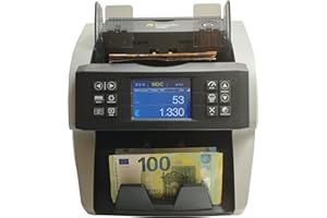 beeplo b6000 - Contadora Totalizadora de billetes - Cuenta, Totaliza y Detecta billetes de EUR y USD - 5 Sistemas de detección