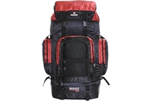 Karabar Extra Large Travel Hiking Backpack Rucksack Bag XL 80 litres 77 cm 1.3 kg, Makalu Black & Red
