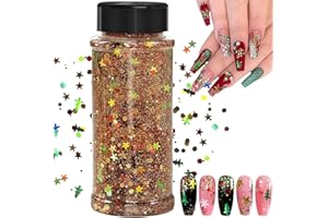 JEMESI 100g Natale Glitter, Paillettes per il Corpo, Unghie, Trucco, Scuola, Fai da te, Gioielli, Resina Epossidica, Festival, Decorazione per Feste（SD-05)