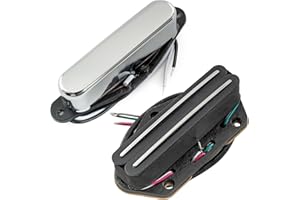 Musiclily Pro TL-DPHA Alnico 5 TL Single Coil Tonabnehmer und Rail Blade Humbucker Single Coil Format Hals Steg Pickups Set 8K/12,8K für Tele E-Gitarre, Chrom