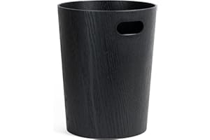 Kazai. Cestino Gettacarte in Vero Legno Börje | Cestino Moderna per la Carta in Legno | per Ufficio, Camera dei Bambini, Camera da Letto e Altro | 9 Litri | Quercia nera