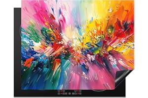 KitchenYeah© Protezione Piano Induzione 65x52 cm Cucina Copri Fornelli Proteggi di Cottura Antiscivolo Tappetino Colori - Arte - Graffiti