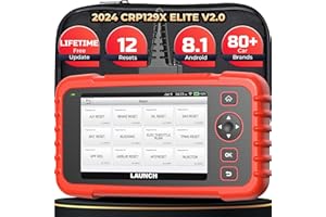 LAUNCH CRP129X V2.0 Valise Diagnostic Auto, OBD2 Scanner, Outil de Diagnostic Voiture Multimarque, 12 Réinitialisation de Service, Moteur Transmission SRS ABS
