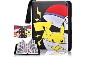 ZIERIPY 1080 Pockets PU Leather Card Folder, 9 Pocket Trading Card Binder, Card Binder Holder Album with 60Pcs Removable Sleeves for Game Cards Collect and Photos(01) (Black02)