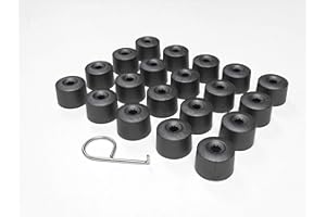 Partsdealers Copridadi rotondi per VW Arteon Beetle Caddy Golf Jetta Polo Passat Scirocco Skoda Tiguan T-Cross T-Roc (grigio scuro opaco 16+4)