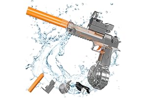 DAZZTIME Pistola de agua de juguete, pistola de agua eléctrica, pistola de agua automática de gran alcance para niños y adultos, exterior, playa, piscina, fiesta