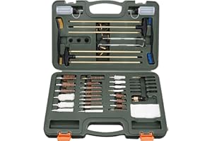 BOOSTEADY Kit de Limpieza de Armas Caza Accesorios Kit de Limpieza de Armas con Maletín para Carabina Pistolas Rifles Escopetas .22 .243 .270 .30 20GA 12GA .357 .40 .45...