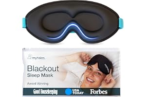 MyHalos® 100% mörkläggande sovmasker för kvinnor och män – ögontryck ögonmask för sömn – vår halo-sovmask innehåller en förvaringspåse – svart ögonmask för resor eller ögonbindel