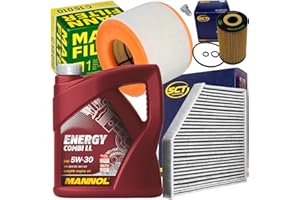 BandelOne enthält Filterset Inspektionskit+Mannol 5W30 Öl für A6 4G C7 2.0 Tdi 136-177 Ps