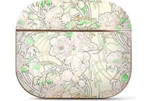 Berkin Arts Pokrowiec kompatybilny z AirPods Pro 2 Art Case Odporny na wstrząsy ochronny z kwiatowym brelokiem dla kobiet, odporny na wstrząsy, piękny (Alphonse Mucha-Piwonie)