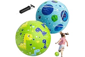 U&C Planet 2 Packs de Ballons de Jeux 21cm Kickballs Set Dodge Ball avec Pompe Gaga Ball Handball Soft Boucy Balls Play for Kids 1-8