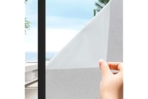 MIIDD Pellicola Vetri Finestre,Pellicola Per Vetri Finestre Pellicola Anti Uv La Privacy Pellicola Per Finestre Adesiva Senza Colla e Senza Residui Adatto Agli Uffici Domestici(Smerigliato60 x 200 cm)
