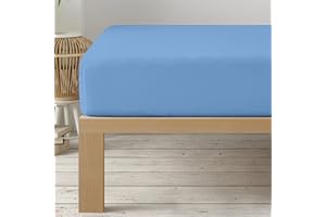 Degrees home - Kolekcja - Prześcieradło z gumką 90 x 200 x 33 - Regulowane - Szczotkowana mikrofibra poliestrowa - Niebieski