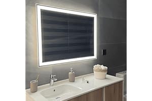 APLIKE BATHROOM LIGHTING Aplike - Espejo de Baño con Luz Led 100 x 70 cm - Espejo Rectangular con Función Antivaho y Sensor de Movimiento Modelo Altea | Fácil Instalación