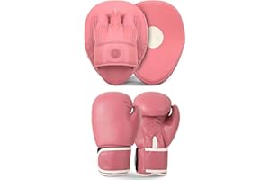 Lions Star Boxing Gloves and Pads Set For Men Women, Pair of Boxing Gloves with Hook and Jabs Mitts Focus Pads, Punching Sets Ideal for Punch Bag MMA Martial Arts