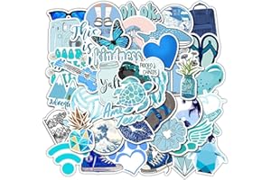 MARURY 50Pcs Autocollant Stickers Graffiti Autocollant Skateboard Stickers Aesthetic Enfants Kawaii Garçon Autocollants Vinyle Étanche Autocollant pour Ordinateur Portable,Vélo,Ordinateur,Bagage(Bleue)