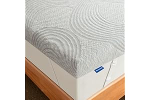 NEWENTOR LIFE NewentorLife Memory Foam Mattress Topper with 125-Night Sleep Trail Double (135x190x7cm) Classic Grey