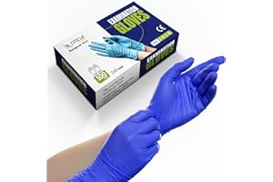 OTICA Nitrile Exam Hand Gloves|100 pcs|Tear Resistance|Stick Resistant|Powder Free|Gloves for Food|Gloves for Dental|Gloves for Hospital|Blue|MedicalExamination Gloves Pack of 100(Medium)