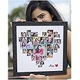 Generic Jj Art Customized Heart Shape Photo Frame For Birthday And Gifting (12*12 Inch Size)(Wood, Tabletop;Wall Mount, Nannan)(Nannan), Brown