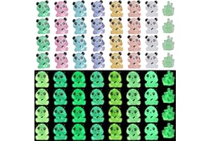 WEWAYSMILE 32 Stück 8 Stil Leuchtende Mini Tiere Aus Kunstharz - Leuchten Im Dunkeln Für Die Terrasse Heimdekoration DIY Bastelarbeiten (Sitzen Panda)