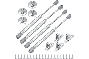 Stolmet sprężyna gazowa amortyzator gazowy 80N 4 sztuki kompletny zestaw z elementami mocującymi amortyzator meblowy do drzwi szafek sprężyna gazowa stal plastik szary