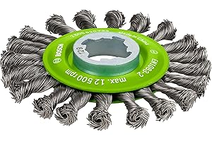 Bosch 1x PRO Stainless Steel Longlife Wire Wheel, Knotted Wire for Small Angle Grinder and X-Lock (for Steel, Ø 115 mm, Professional Accessory Small Angle Grinder)