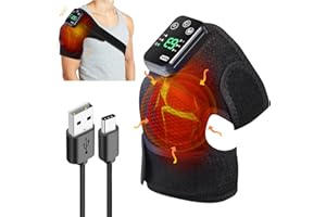 HUMILUFT Knee Massager, Cordless Heated Knee Support Wrap with Massage, Rechargeable Heating Massager Wrap with Infrared and Vibration for Elbow/Shoulder Relax, Arthritis/Joint Stiff/Muscle Strain
